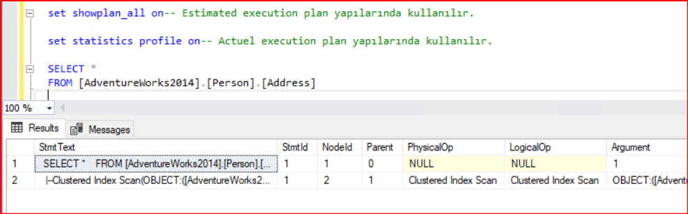 MSSQL Server'da SHOWPLAN_ALL ve STATISTICS PROFILE ile Execution ...